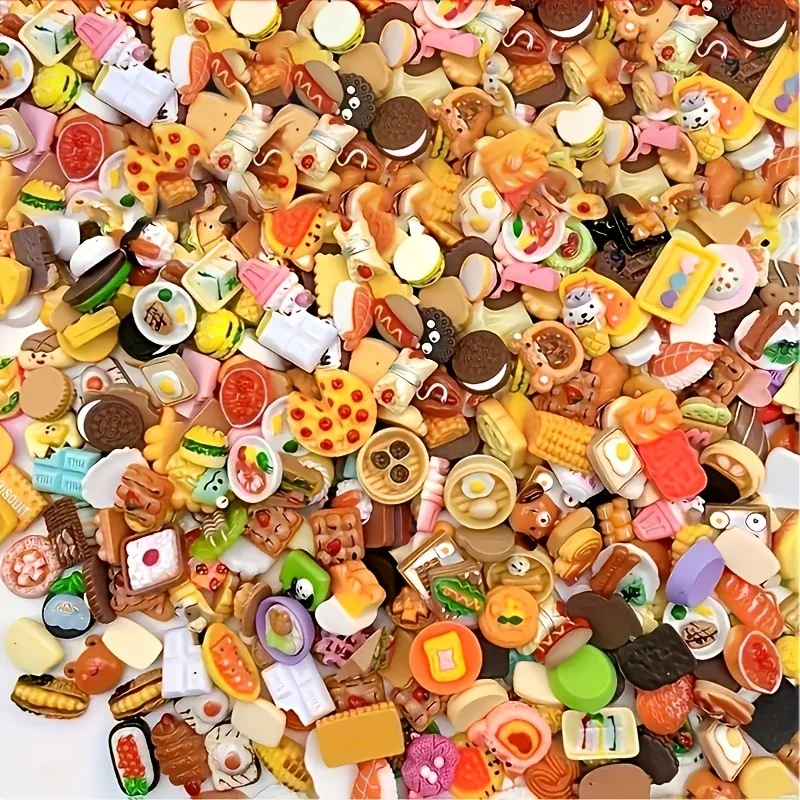 Food Snacks For Kids Party - 50 قطعة دمية مصغرة عشوائية سوبر