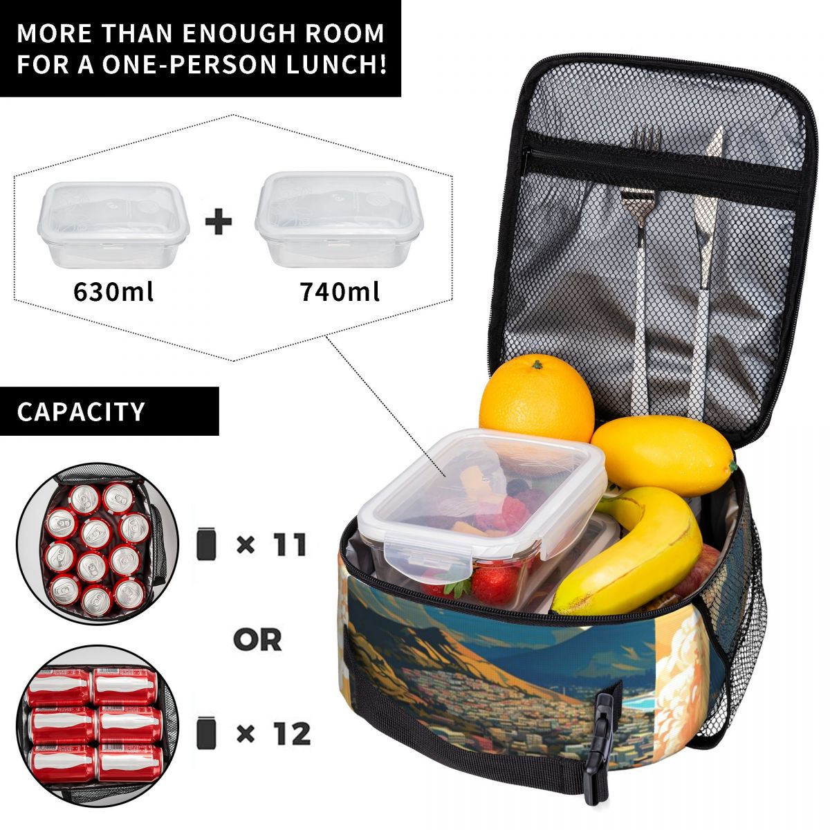 حقيبة طعام معزولة بتصميم فن ال - مراجعة Food Snacks For Hiking وسعره